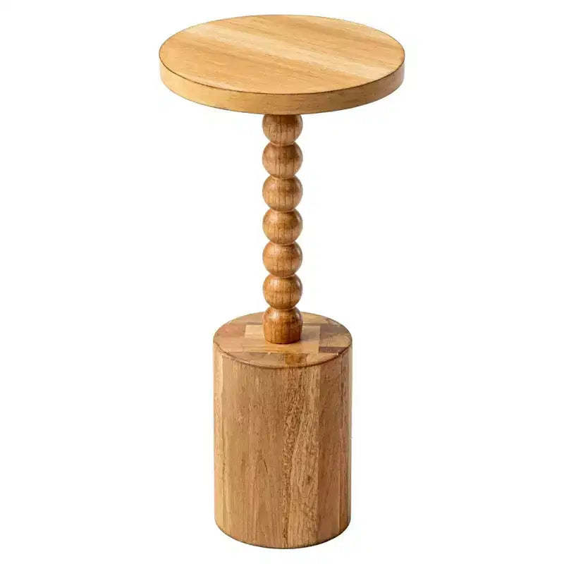 COZAYH Farmhouse Round Pedestal Martini Table for Living Rooms, Bedrooms & Small Spaces, for Holding Drinks, Plants, Lamps or Decorative Pieces, Brown