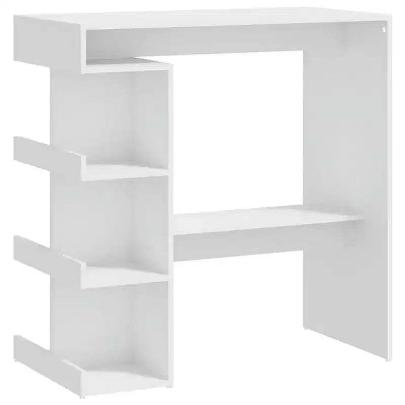 vidaXL Chic Modern Bar Table with Storage Rack - Compact 39.4x19.7x40 Engineered Wood Pub Table for Kitchen, Dining Area - White