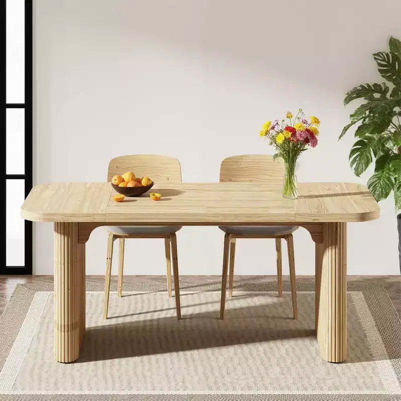MAYEERTY Sturdy Minimalist Dining Table, Natural Finish Engineered Wood Table with Floor Protectors & Easy Assembly