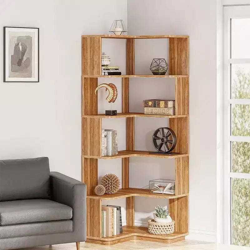 MAYEERTY Space-Saving L-Shaped Corner Shelving Unit, Multifunctional Storage Shelf for Bedroom Office