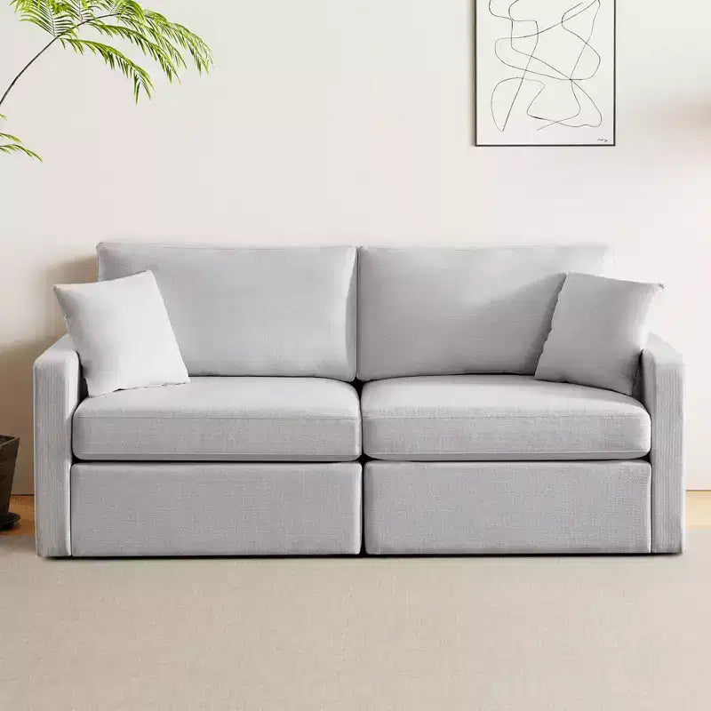Dyonery 80 Living Room Sofa, Modern Chenille Comfort Sofa with Deep Seat Spring Cushions, Solid Wood Frame, Removable Covering