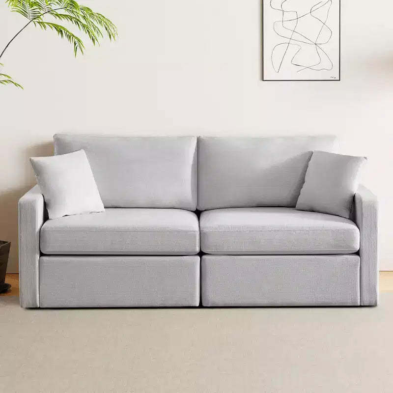 Dyonery 80 Living Room Sofa, Modern Chenille Comfort Sofa with Deep Seat Spring Cushions, Solid Wood Frame, Removable Covering