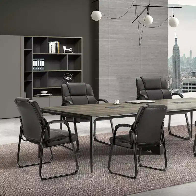 MAYEERTY Waiting Room Chairs 1P Big and Tall PU Leather Office Desk Guest Chair with Padded Arms for Elderly Home Reception Area Conference Room