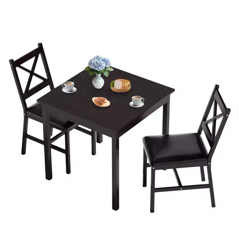 BestMassage Dining Table Set for 2/4 Dining Room Table and Chairs Kitchen Table Set, Dark Brown