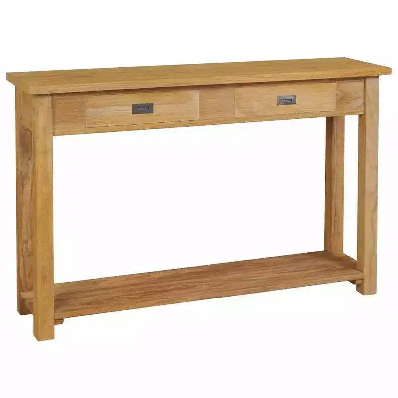 vidaXL Console Table Natural Wood Solid Teak Standard Console Table