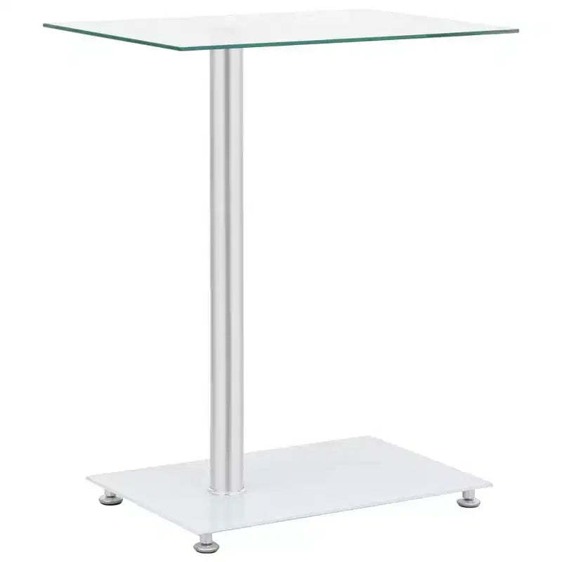 vidaXL U-Shaped Side Table Transparent 17.7x11.8x22.8 Tempered Glass