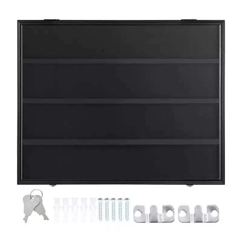 VEVOR 36 Graded Sports Card Display Case, 30.5x24.3x2.1 in, Baseball Card Display Frame with 98% UV Protection Clear View PC Glass, Black