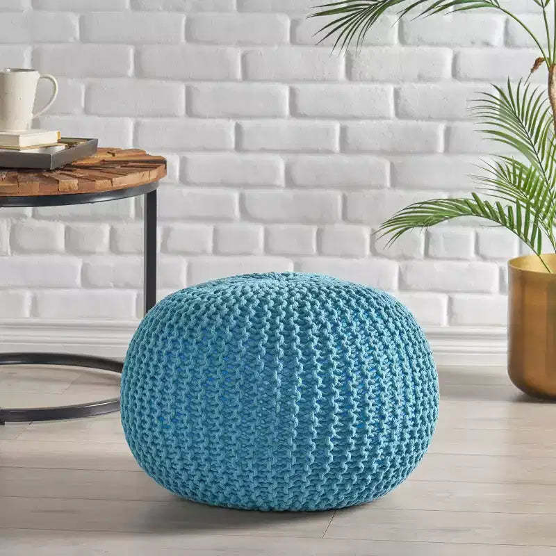 Christopher Knight Home Moro Modern Cotton Knit Round Pouf