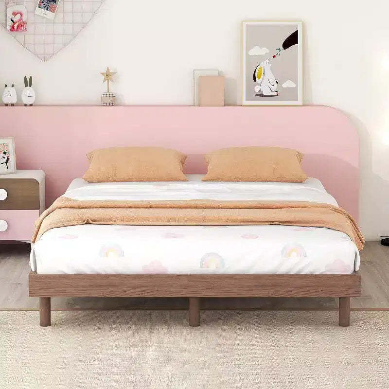 Acekool Full Size Floating Platform Bed Frame, Modern Design with Headboard, Footboard, Siderail, Easy Assembly, No Box Spring Needed