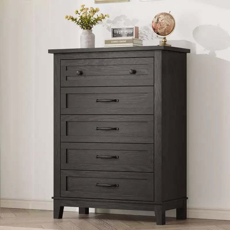 Garvee 5 Dresser for Bedroom, 41.3 Tall Vertical Drawer Dresser with Storage Chest, Freestanding Wooden Closet Chest for Living Room, Bedroom