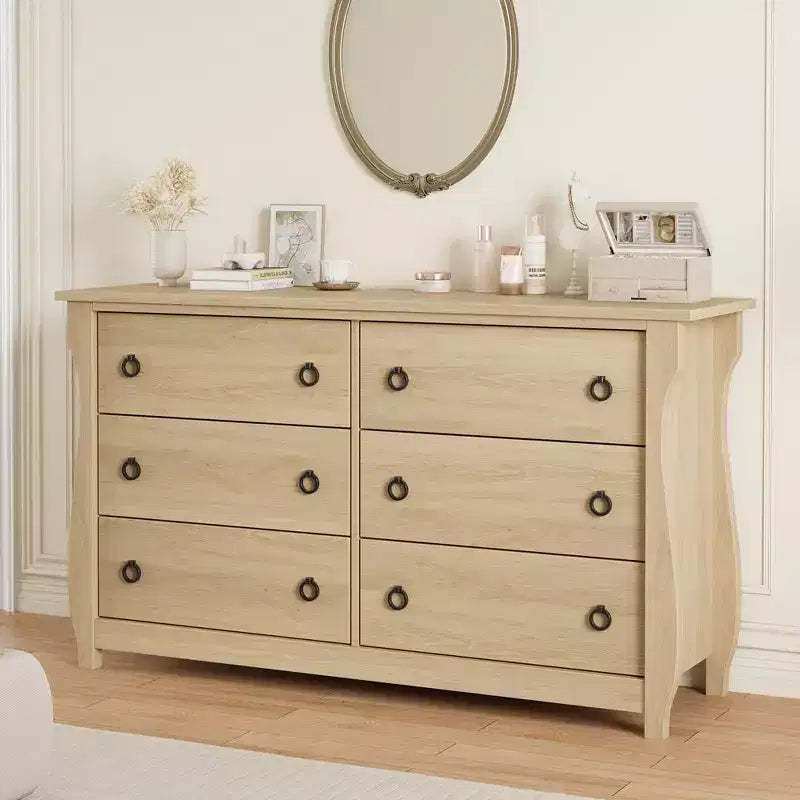 Garvee 6 Dresser for Bedroom, 47.2 Wide Drawer Dresser with Storage Chest, Freestanding Wooden Closet Storage Chest for Living Room
