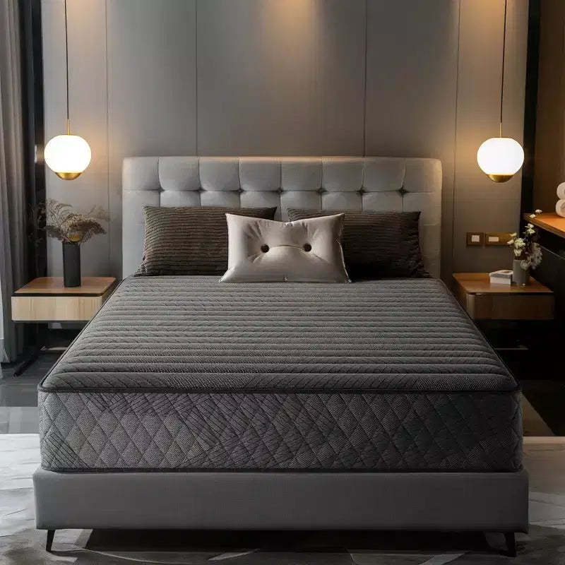 Swedrea Hybrid Mattress Breathable Medium Cooling Memory Foam Bed-in-a-Box Black