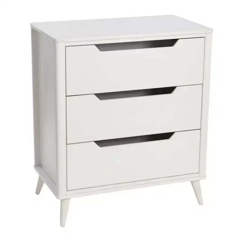 Yume Mid Century Modern Solid Wood Dresser Chest of 3 Drawers