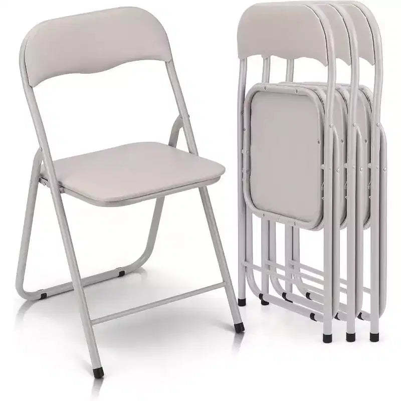 Folding Chairs with Cushion, Outdoor & Indoor Event Portable Metal Folding Chairs with Non-Slip Feet Pads Stackable Chairs