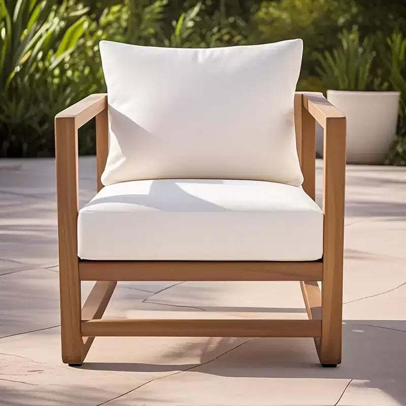 Christopher Knight Home Wisp Modern Outdoor Acacia Wood Oversized Club Chair with Cushions