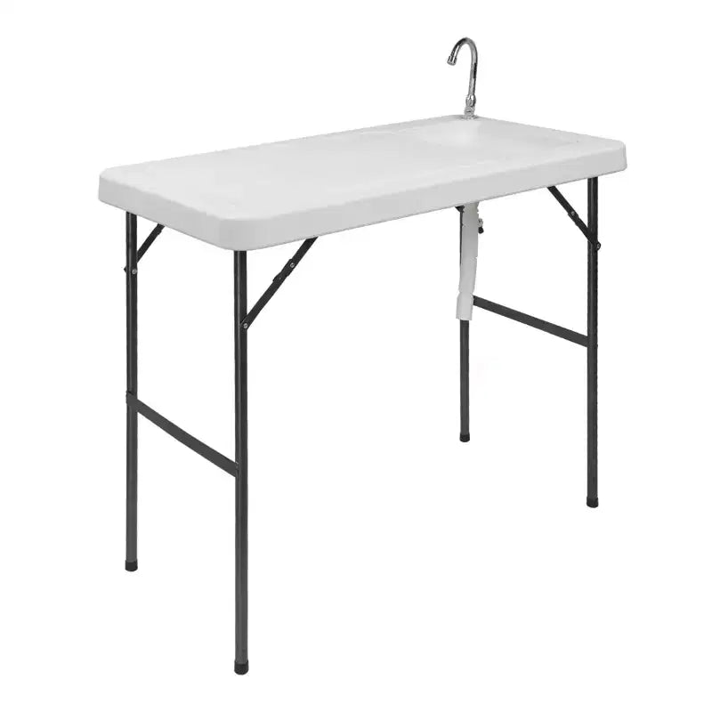 Portable Folding Table with Built-in Sink Faucet Fish Fillet Cutting Table Suitable for Cleaning Fish Vegetables Fruits