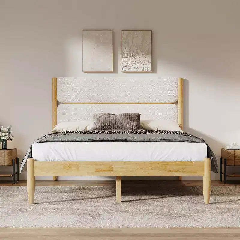 Christopher Knight Home Groth Modern Rubberwood Fleece Upholstered Bed
