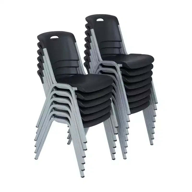 Lifetime Commercial Grade Stacking Chair, 14-Pack, Black (80569)