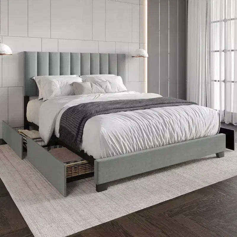 Home Design Olean Upholstered Storage Platfoam Bed