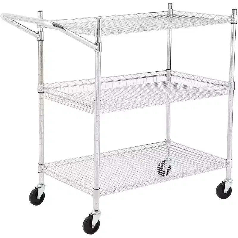 Kitchen Utility Cart, Metal Removable Storage Cart with Wheels and Handle, Commercial Grade Utility Cars, Kitchen, Workshop