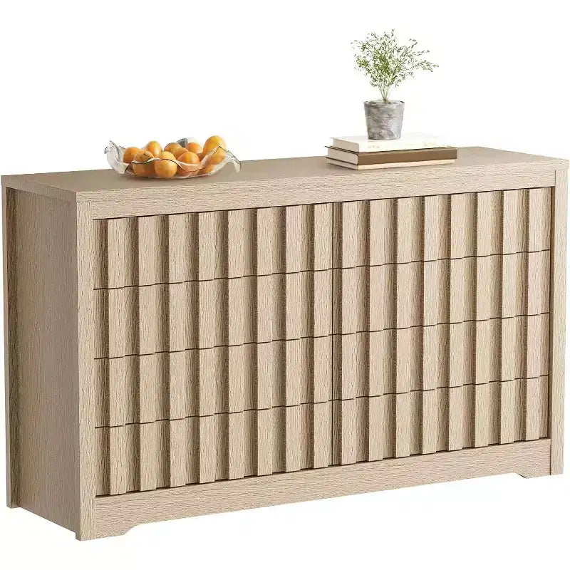 CuisinSmart 8 Drawer Dresser, Modern Wavy Grooves Dressers for Closet, Storage Organizer for Living Room, Hallway