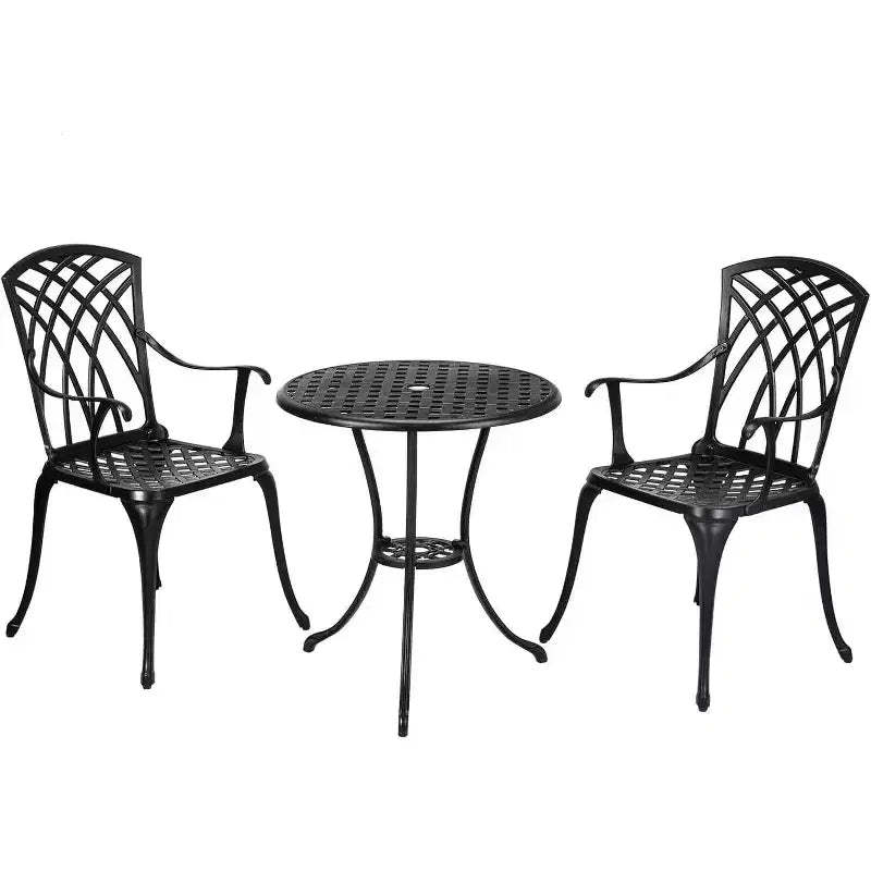 Acekool Outdoor Bistro Set - 3-Piece Cast Aluminum Table & Chairs