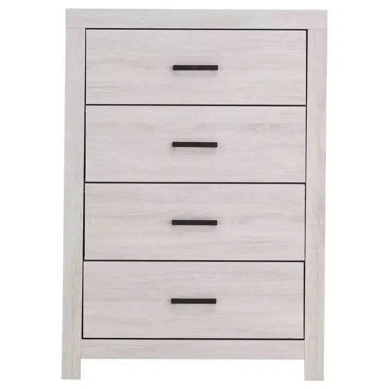 Okak 4-Drawer Dresser 32 Wide Coastal Style Storage Chest with Easy-Glide Drawers, Maximized Surface for Decor, Versatile Bedroom Organizer