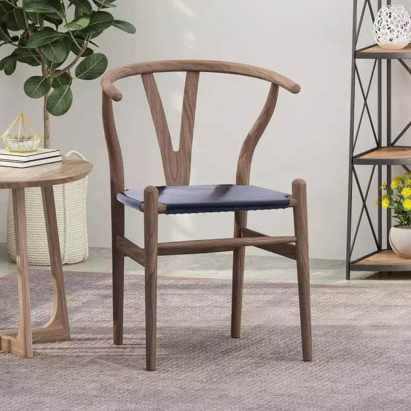 Christopher Knight Home Gessford Rustic Faux Leather and Ash Wood Dining Chair