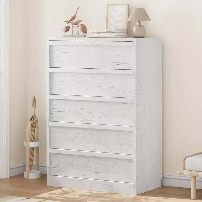 5-Drawer Tall Dresser - Modern Chest with Large Storage Drawers for Bedroom, Nursery & Entryway Organization