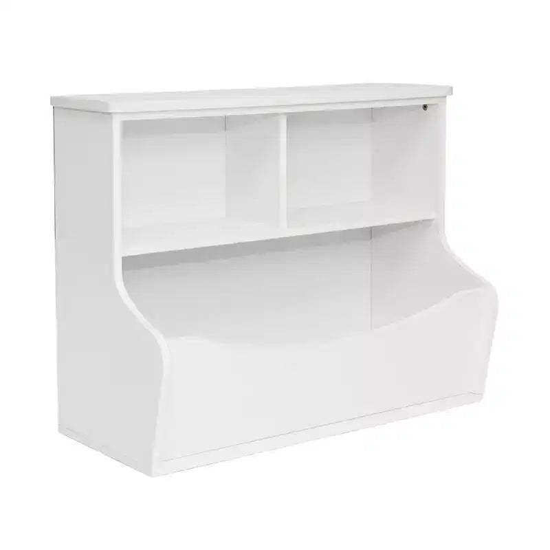 PJ Wood Multi-Functional Bookcase, Store or Display Books of Different Sizes, Wooden Floor Standing Shelf Organizer for Home or Office, White