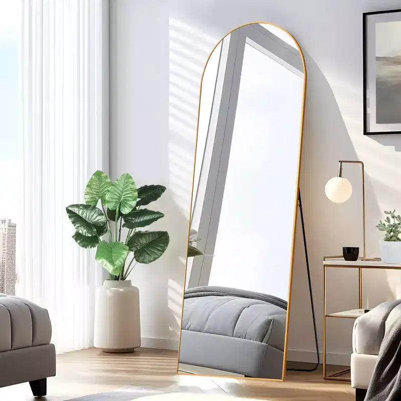 PexFix 69x24 Aluminum alloy side arched full length mirrorr-With Stand