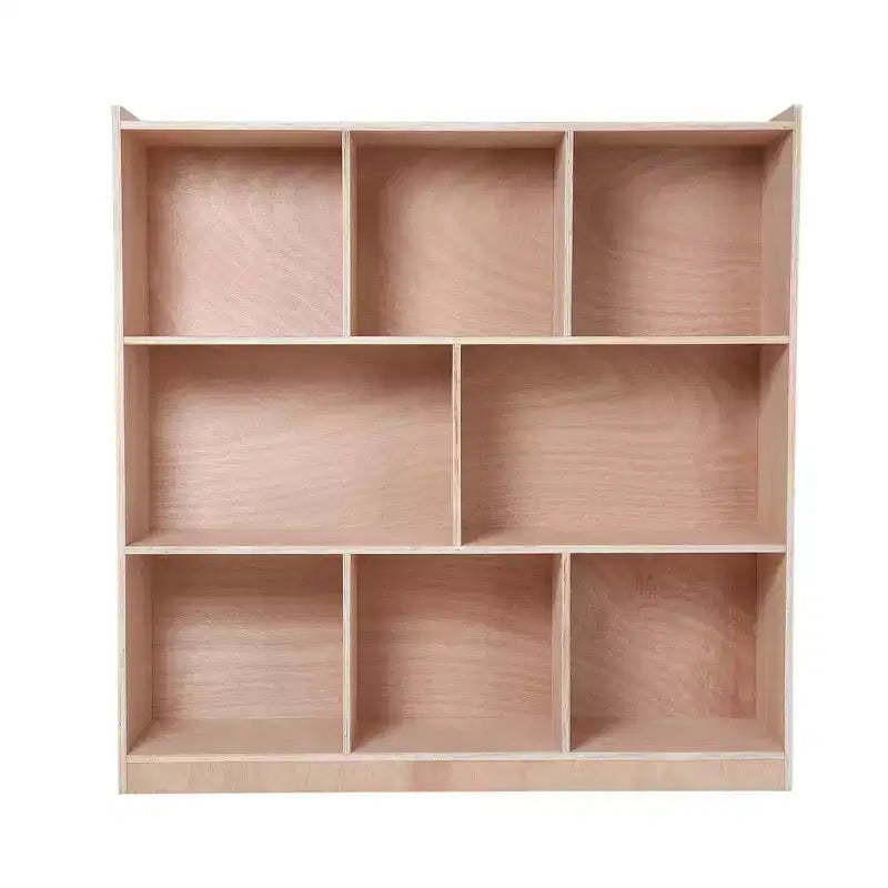 Clothing and Hat Storage Locker 2 Large Compartments 6 Small Compartments Uncoated Wooden Home Storage Organizer