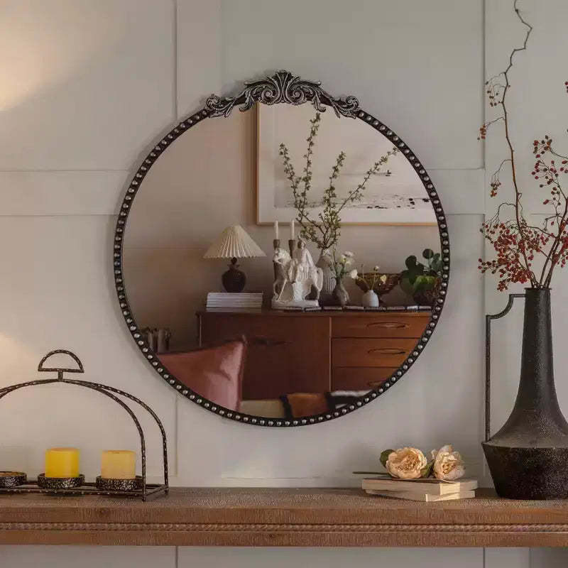Maxax Round Metal Accent Mirror