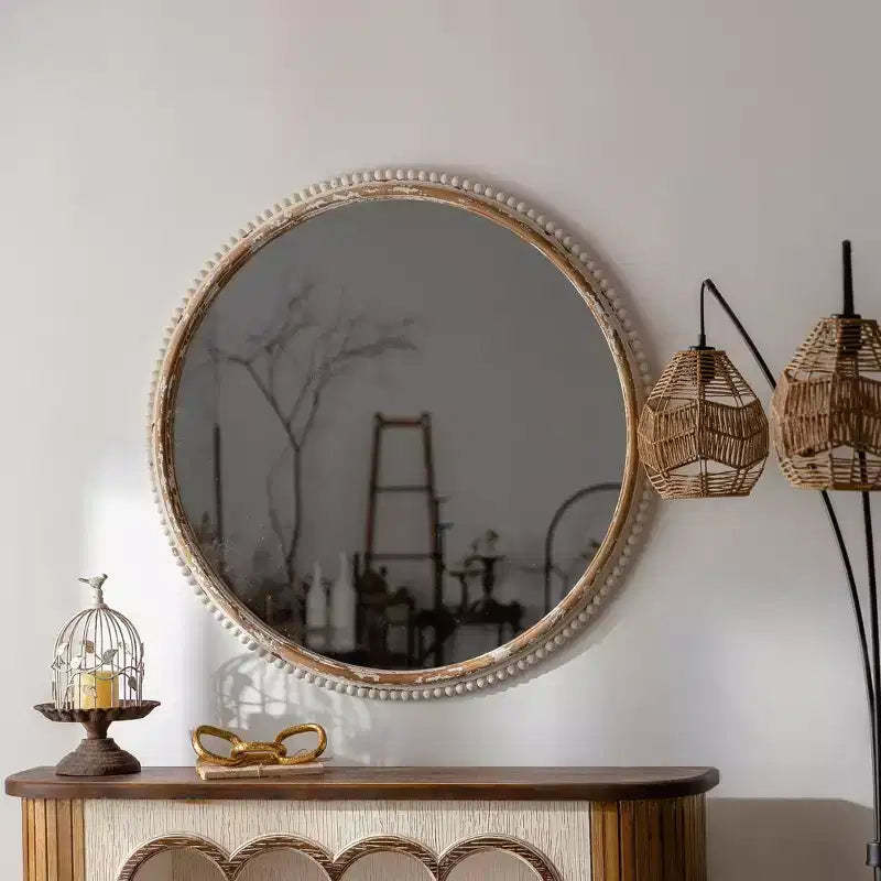 Maxax Wood Flat Wall Mirror