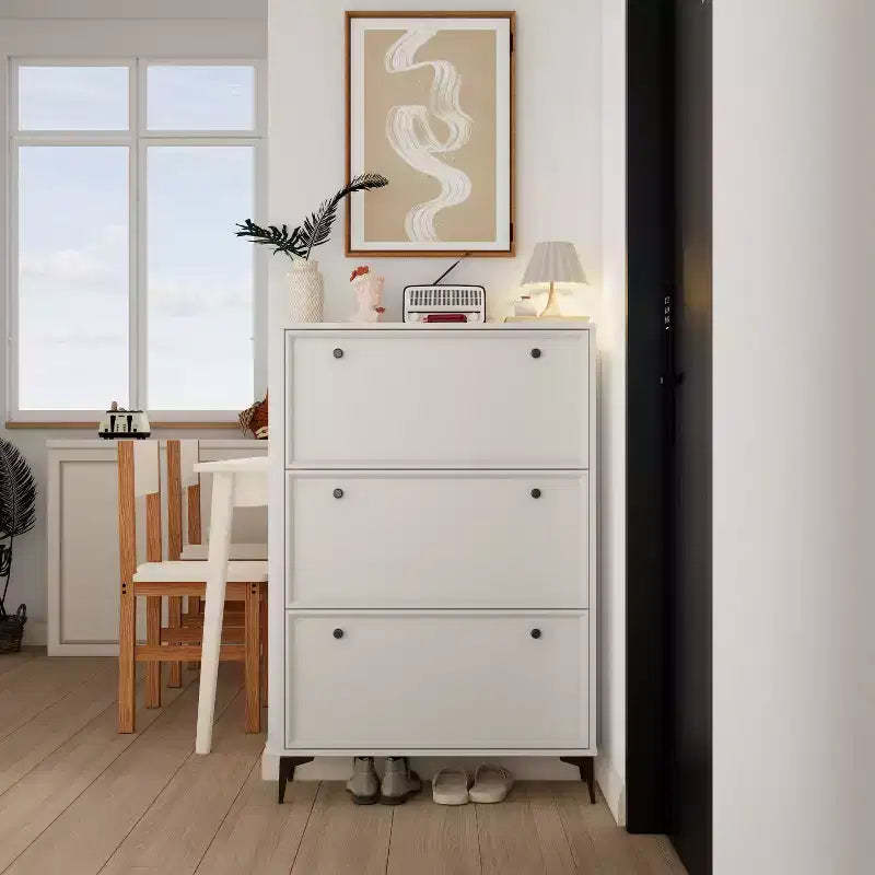 MAYEERTY Shoe Racks with 3 Flip Drawera Entrance Shoe Cabinet Hidden Shoe Cabinet with Independent Legs