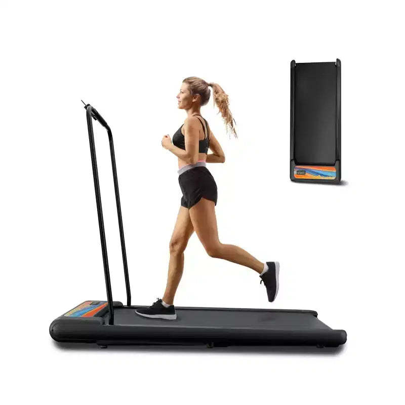 NAYSAYE Folding Portable Treadmill Under Desk Walking Pad Removable Armrests Cushioned Belt for Home Gym and Office