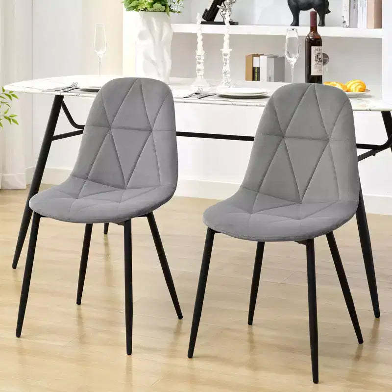 Hyleory Modern Upholstered Velvet Dining Chairs Set of 2 with Metal Legs and High Back, for Kitchen and Dining Room, Easy to Assemble and Clean