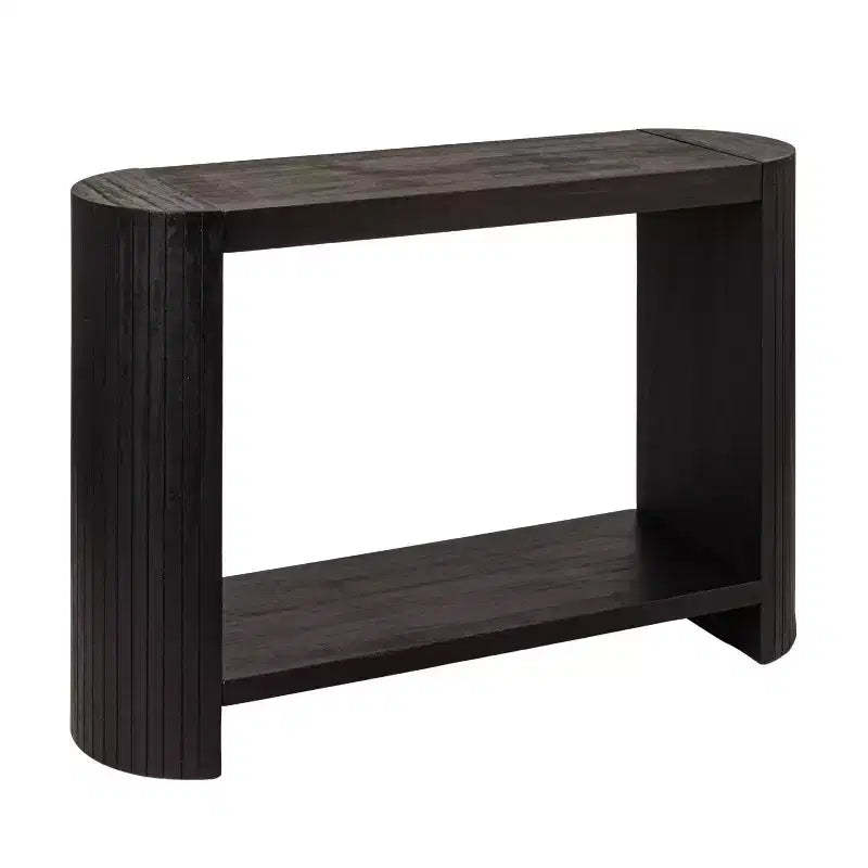 Storied Home Modern Black Rounded-Edge Console Table