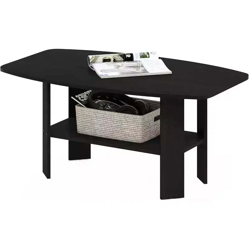 Summit Adventure Minimalist Style Coffee Table, Modern Espresso Table, Living Room Small Coffee Table