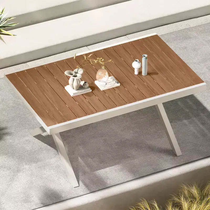 GRANDPATIO Aluminum And Steel Heated Transfer Extendable Dining Table