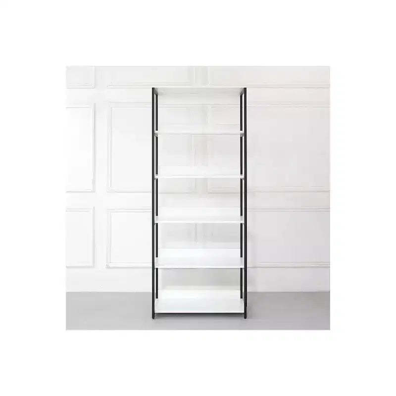 HomeStock 77.7 in.H x 31.5 in.W White Wood Composite Closet System for Universal Storage with Storage Bins