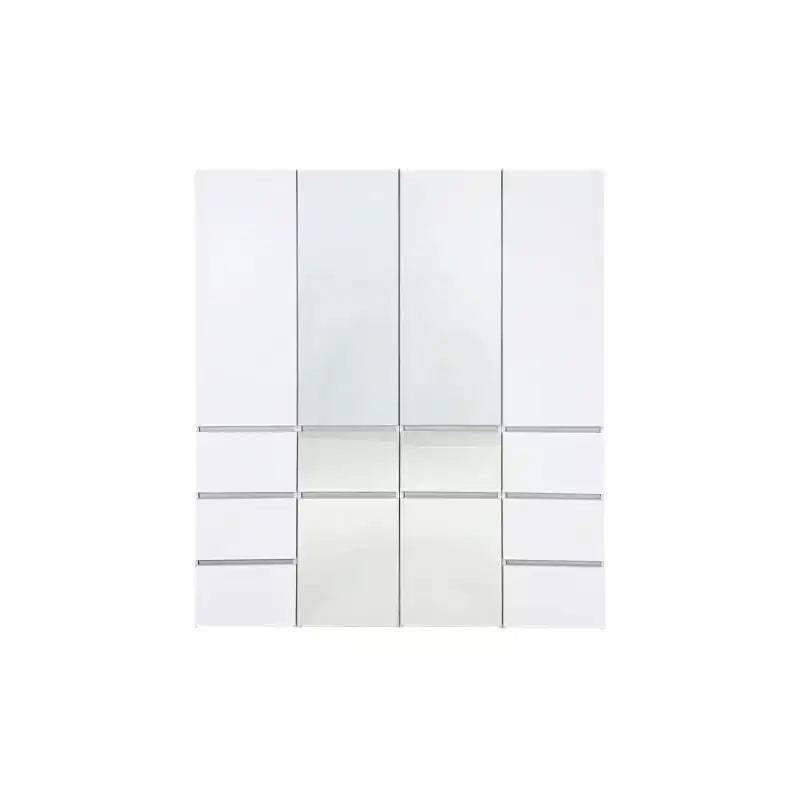 HomeStock 70.9 in.H x 17.72 in.W White Wood Composite Closet System for Universal Storage with Storage Bins