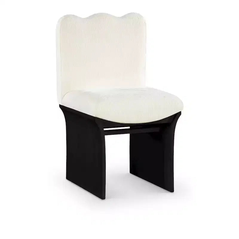 Meridina Furniture,Shaw Cream Chenille Fabric Upholstered Dining Chair