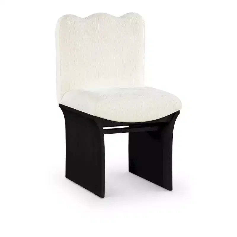 Meridina Furniture,Shaw Cream Chenille Fabric Upholstered Dining Chair