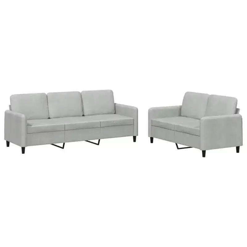 vidaXL 2 Piece Sofa Set Black Velvet