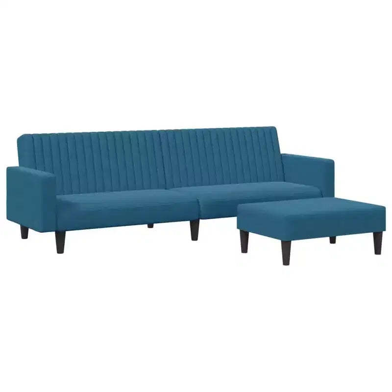 vidaXL Sofa Set Blue Velvet, wood, foam Medium