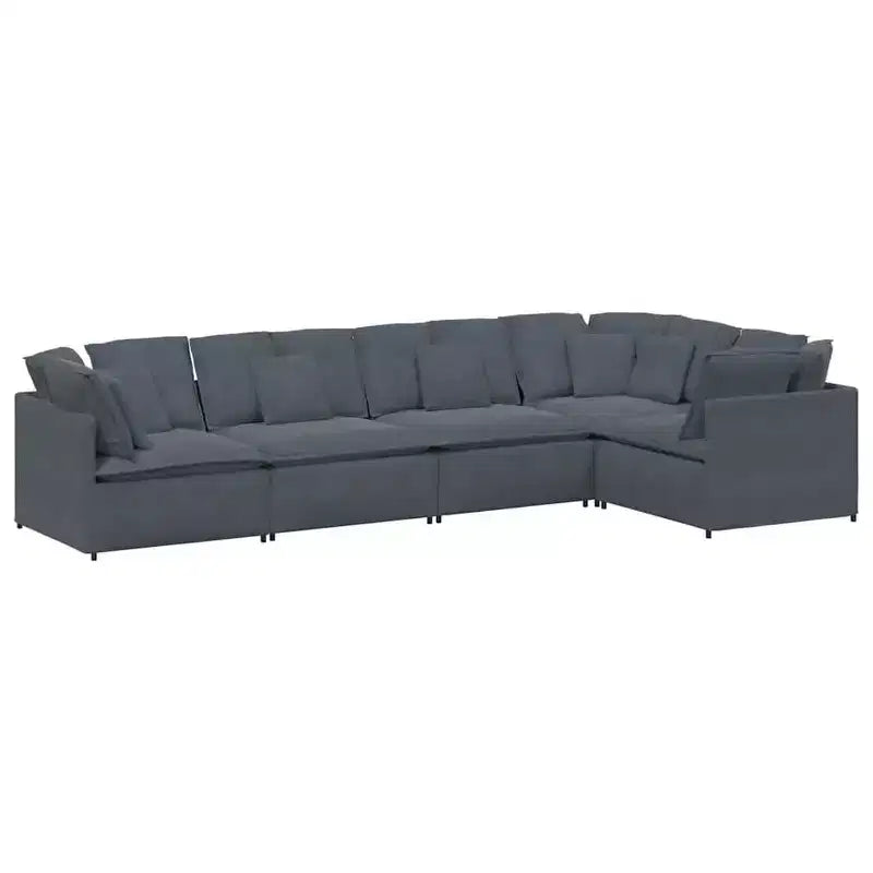vidaXL Modular Sofa Set - Velvet Dark Gray - Modern Furniture for Living Room & Lounge - Metal & Wood Frame - 157.5 x 78.7 - Indoor Use