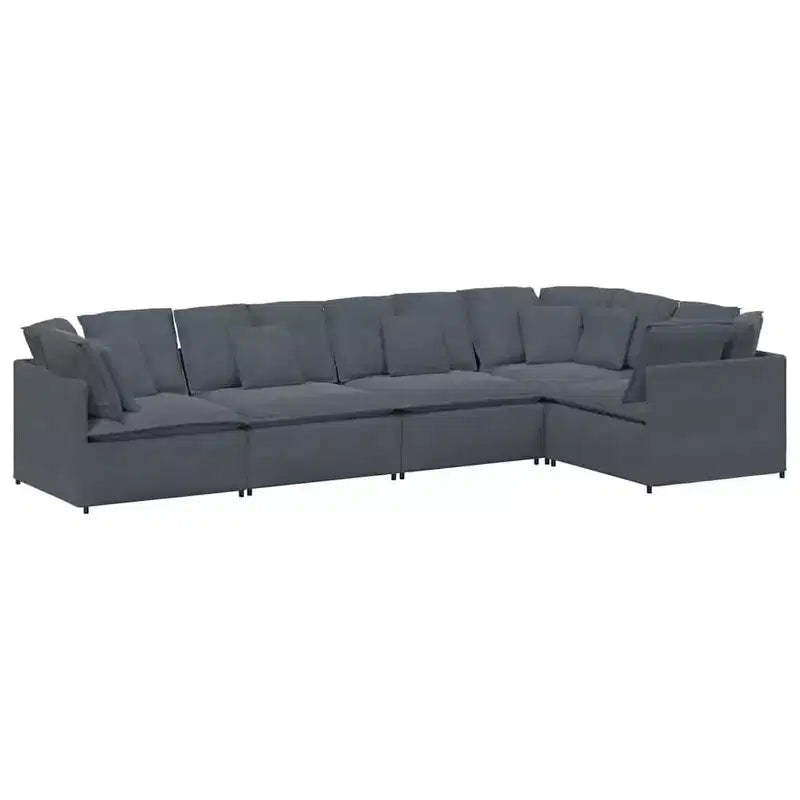 vidaXL Modular Sofa Set - Velvet Dark Gray - Modern Furniture for Living Room & Lounge - Metal & Wood Frame - 157.5 x 78.7 - Indoor Use