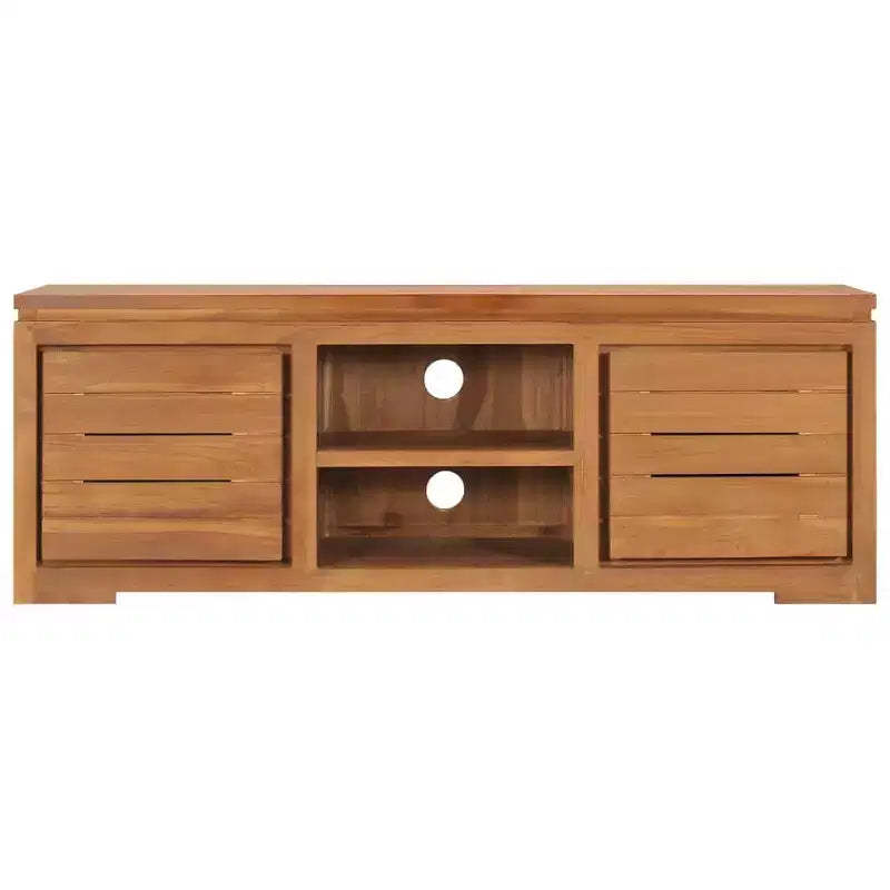 vidaXL TV Cabinet Natural Teak Solid Teak Wood Medium TV Cabinet