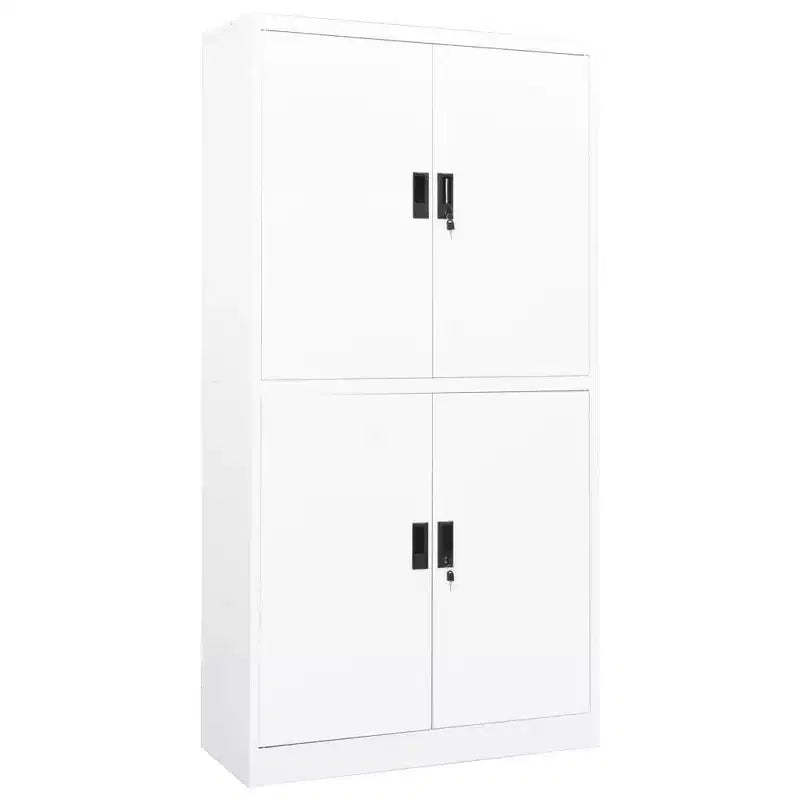 vidaXL Filing Cabinet Storage Metal Cabinet with Shelves for Home Office Steel - White